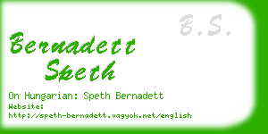 bernadett speth business card